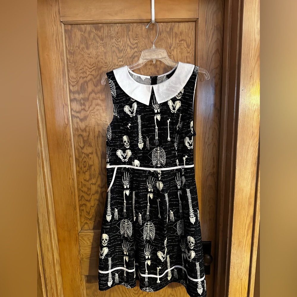 Folter Rad to the bone Skeleton Print Dress - glows in dark!
